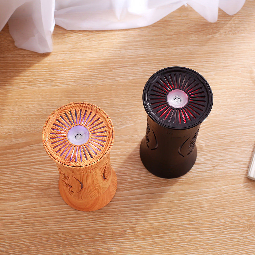 Wood Grain Aromatherapy Humidifier with Colorful LED Light