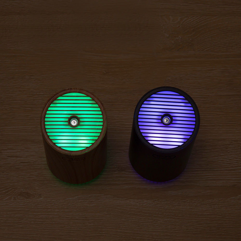 Wood Grain Mini Humidifier with Ambient Night Light