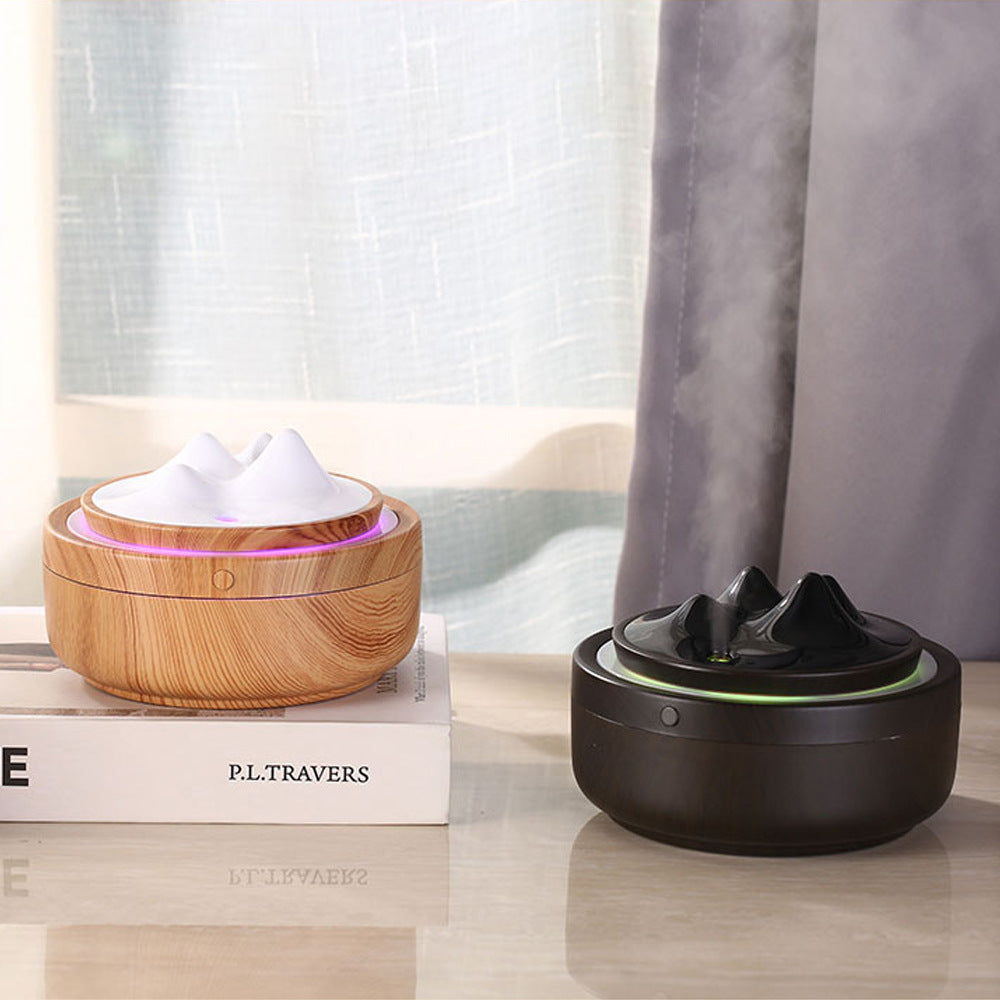 Wood Grain Mountain Humidifier with Night Light