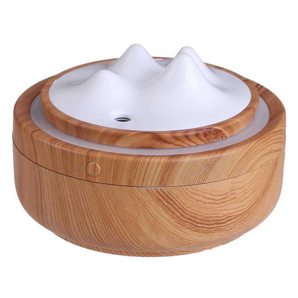 Wood Grain Mountain Humidifier with Night Light