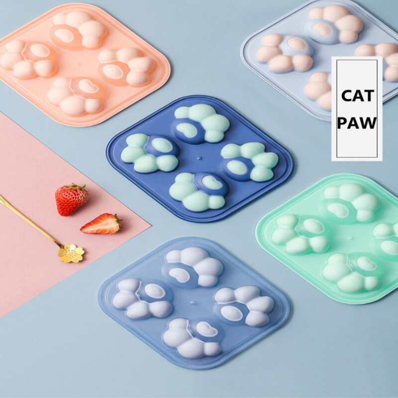 Cat Paw Silicone Ice Tray with Lid, Pops Out Easily