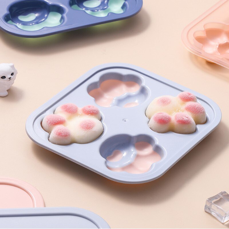 Cat Paw Silicone Ice Tray with Lid, Pops Out Easily