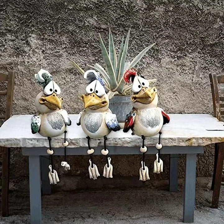 Resin Bird Garden Ornament for Whimsical Outdoor Charm