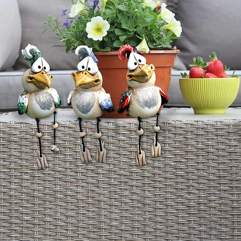 Resin Bird Garden Ornament for Whimsical Outdoor Charm