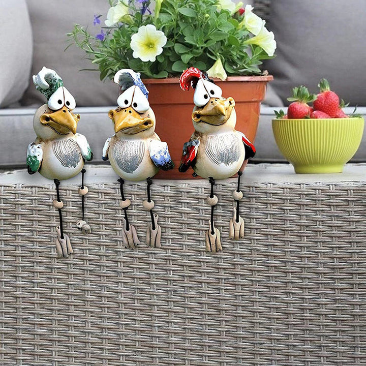Resin Bird Garden Ornament for Whimsical Outdoor Charm