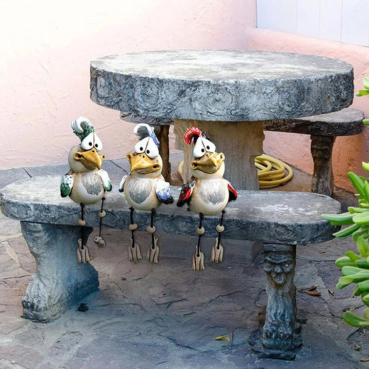 Resin Bird Garden Ornament for Whimsical Outdoor Charm