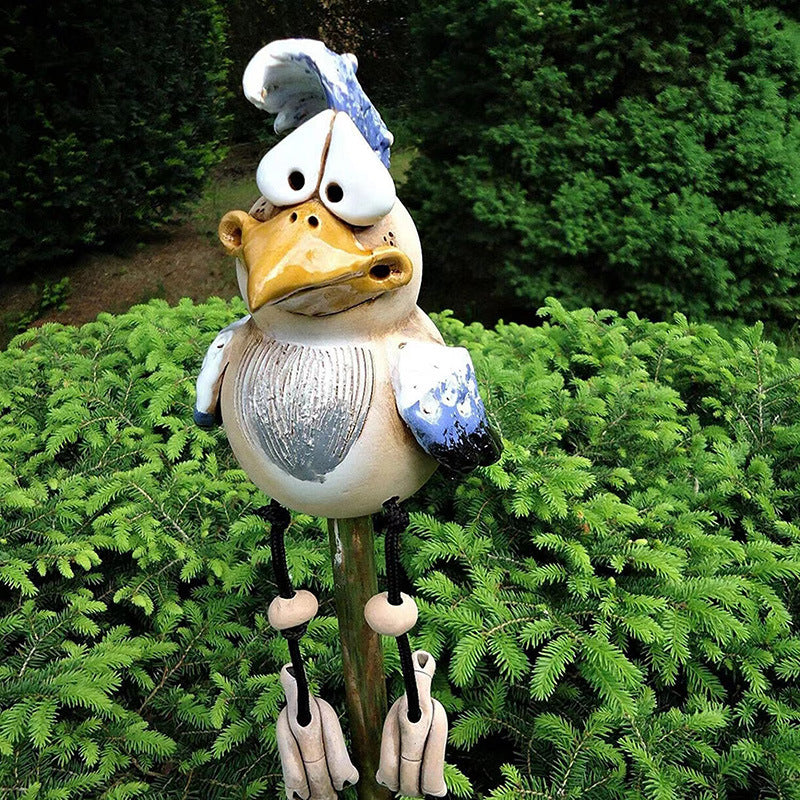 Resin Bird Garden Ornament for Whimsical Outdoor Charm