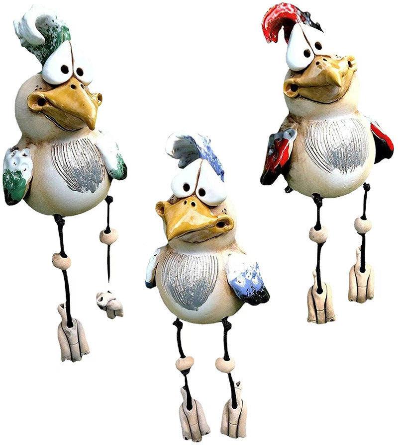 Resin Bird Garden Ornament for Whimsical Outdoor Charm
