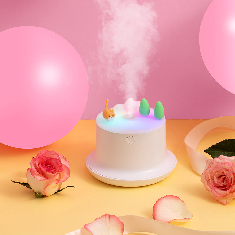 Cute Mini USB Desk Humidifier with Colorful LED Light