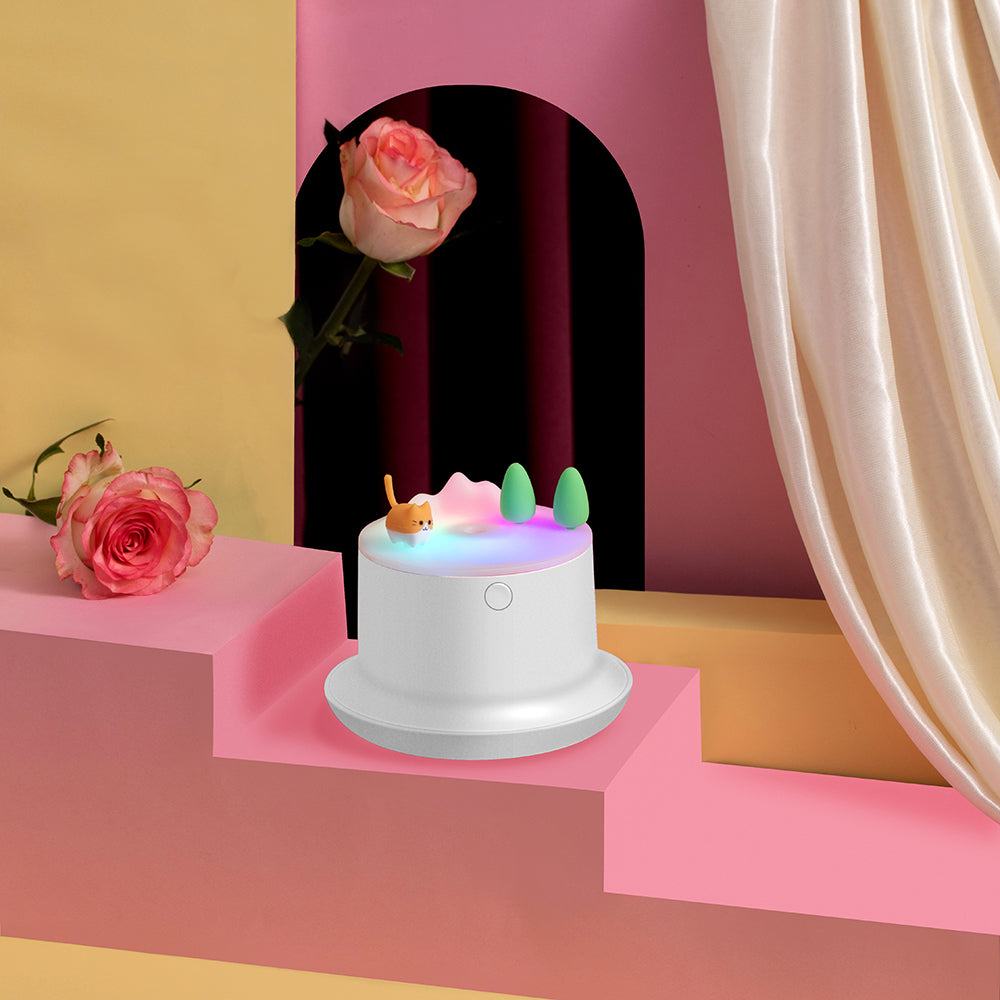 Cute Mini USB Desk Humidifier with Colorful LED Light