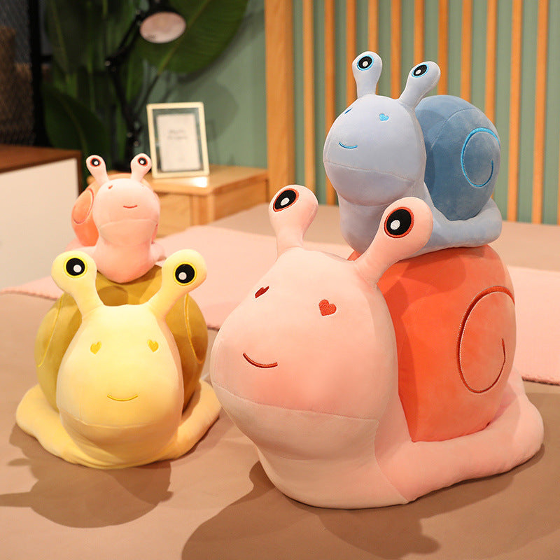 Snail Plush Pillow for Cozy Bedroom Decor & Cuddles