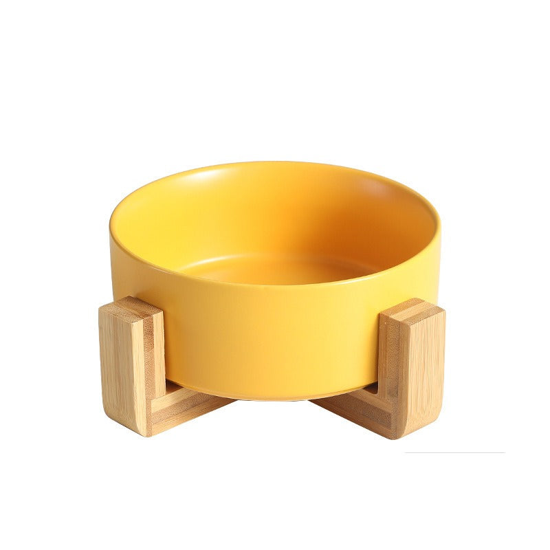 Raised Ceramic Cat Bowl With Stable Anti-Tip Feeding