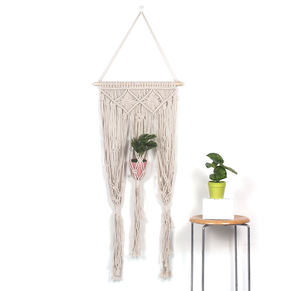 Woven Hanging Planter Tapestry for Vertical Indoor Gardens