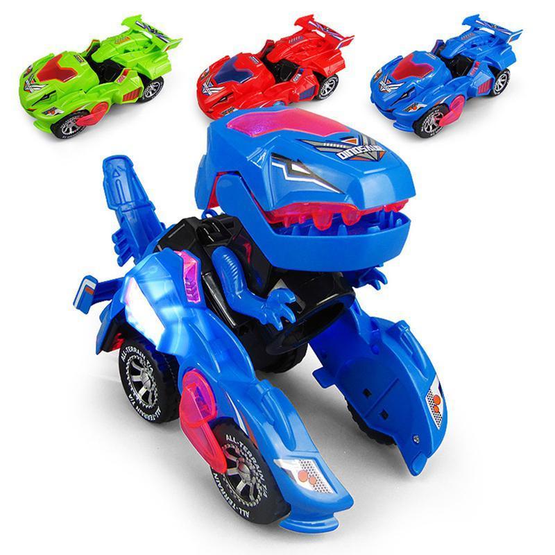 Transforming Dinosaur Car Toy With Multicolor Lights