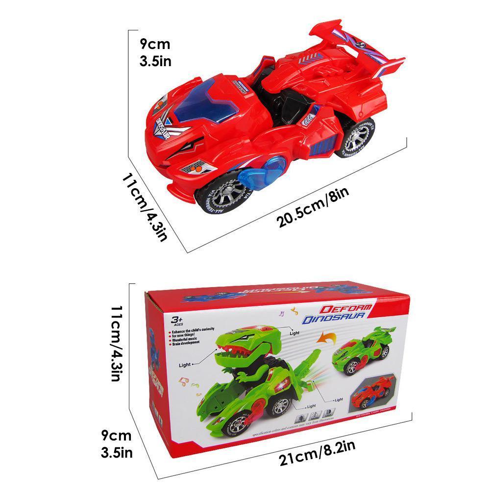 Transforming Dinosaur Car Toy With Multicolor Lights