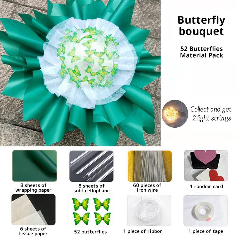 DIY Butterfly Bouquet Kit with Warm Fairy Light Decor