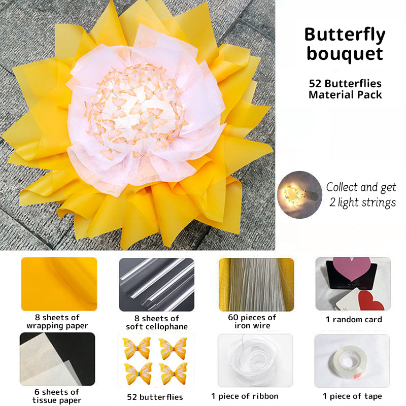 DIY Butterfly Bouquet Kit with Warm Fairy Light Decor
