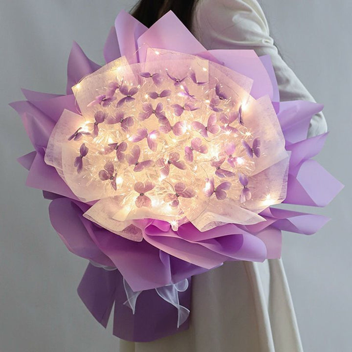 DIY Butterfly Bouquet Kit with Warm Fairy Light Decor