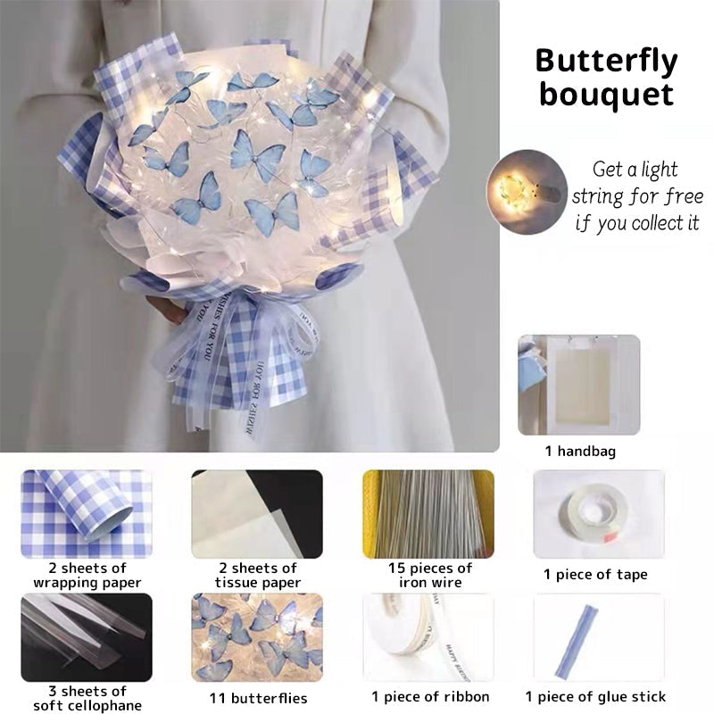 DIY Butterfly Bouquet Kit with Warm Fairy Light Decor