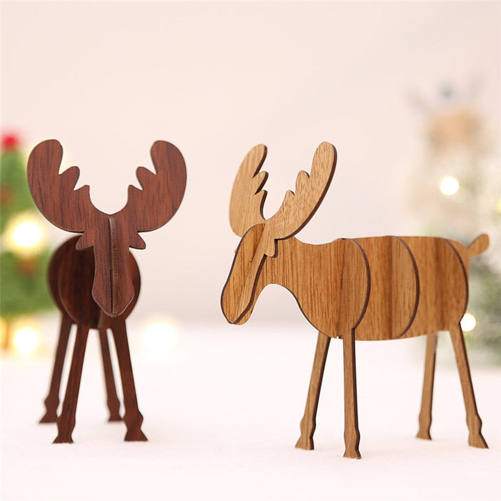 DIY Wooden Elk Ornaments for Rustic Christmas Decor
