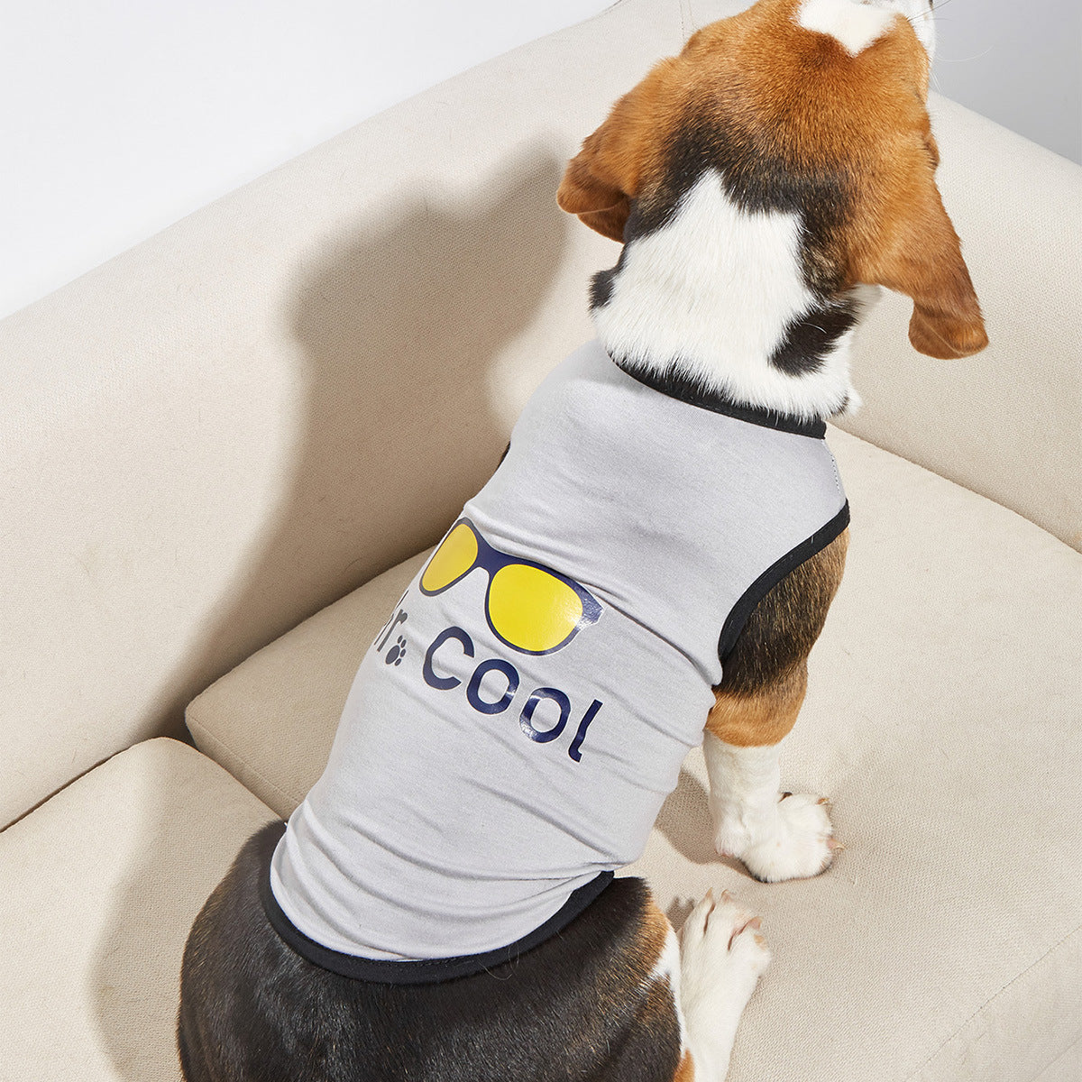 Lightweight Dog Vest Shirt with Sunglasses Graphic