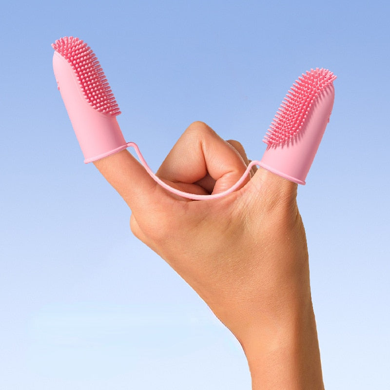 Double-Finger Dog Toothbrush for Easy Home Cleaning