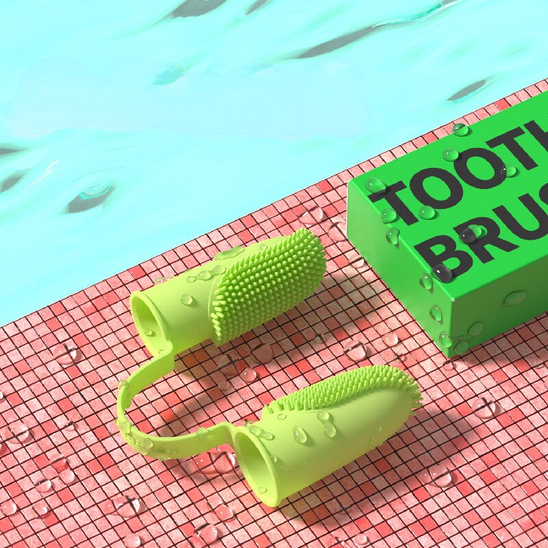 Double-Finger Dog Toothbrush for Easy Home Cleaning