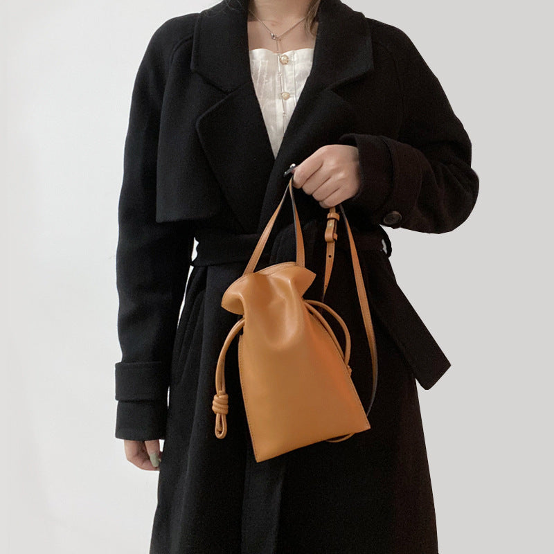 Drawstring Bucket Bag for Polished Hands-Free Style