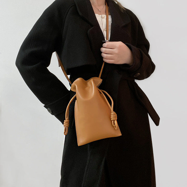 Drawstring Bucket Bag for Polished Hands-Free Style
