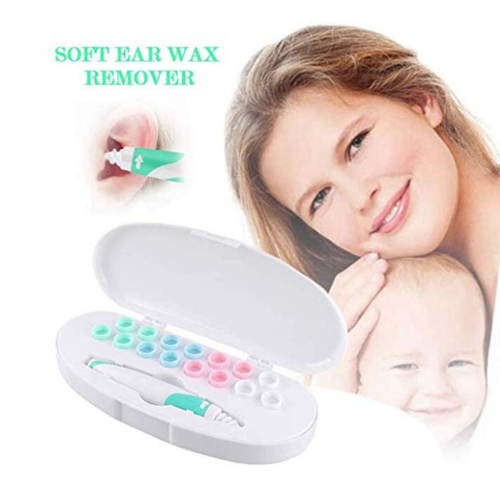 Soft Silicone Ear Wax Remover Kit with 16 Spiral Tips