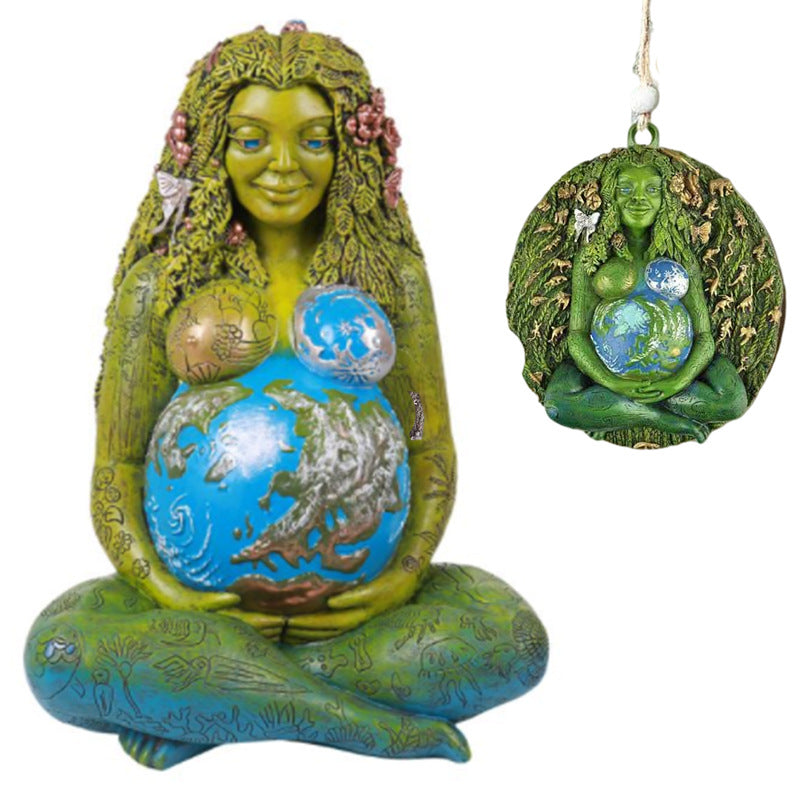 Earth Goddess Pendant Nature-Inspired Hanging Decor