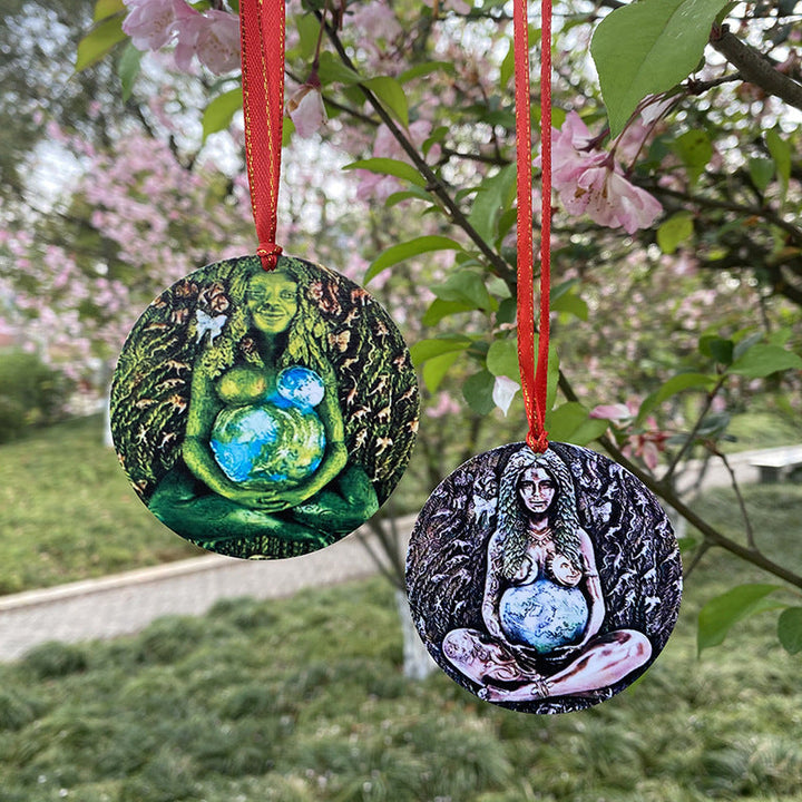 Earth Goddess Pendant Nature-Inspired Hanging Decor