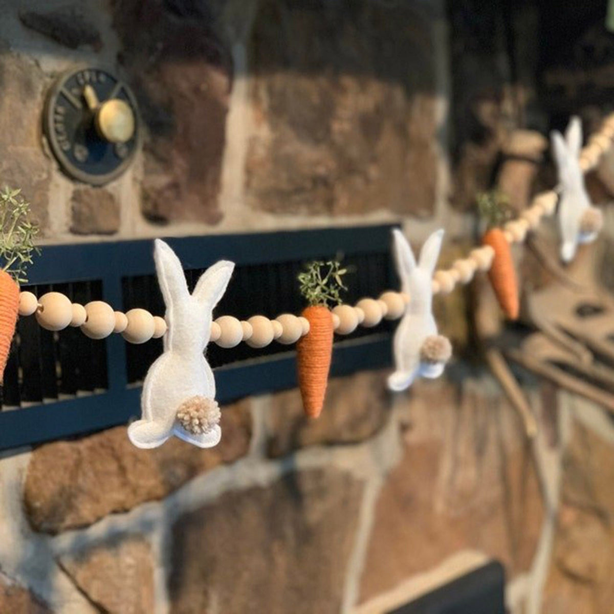 Easter Bunny Carrot Garland for Playful Spring Decor