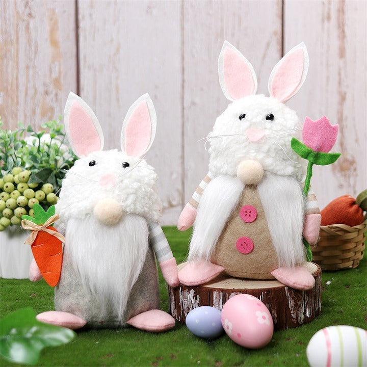 Easter Bunny Gnome Decor Set for Cozy Spring Displays