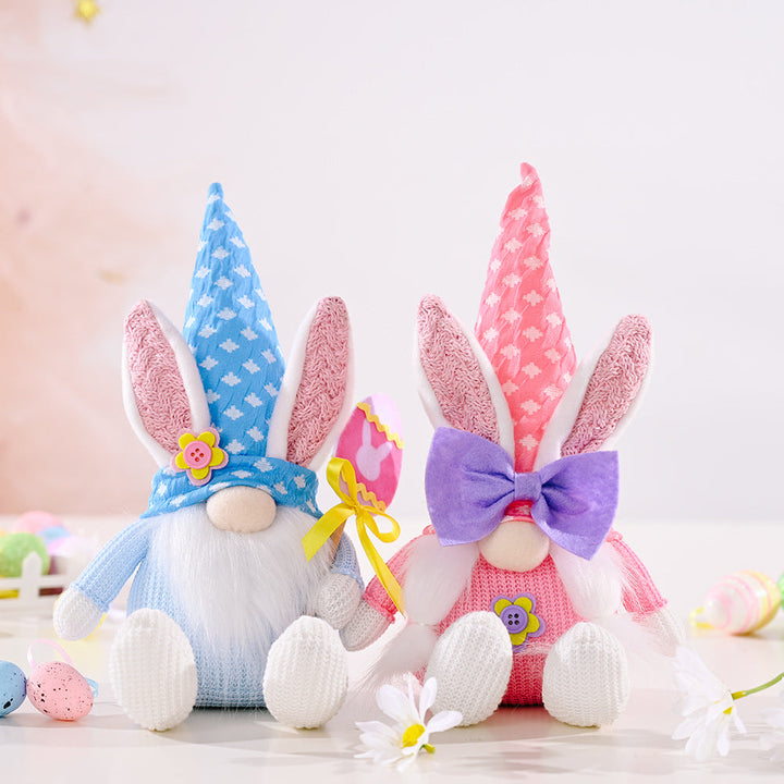 Easter Rabbit Doll Set for Whimsical Pastel Home Decor