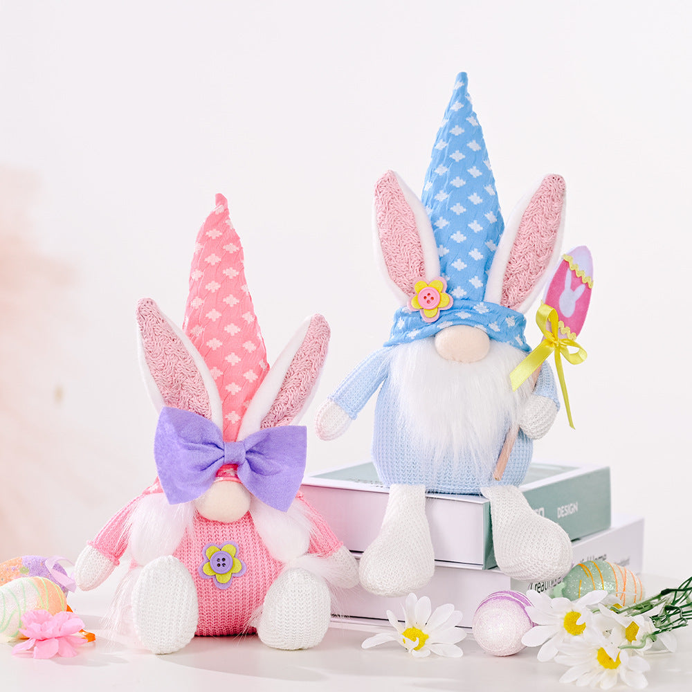 Easter Rabbit Doll Set for Whimsical Pastel Home Decor