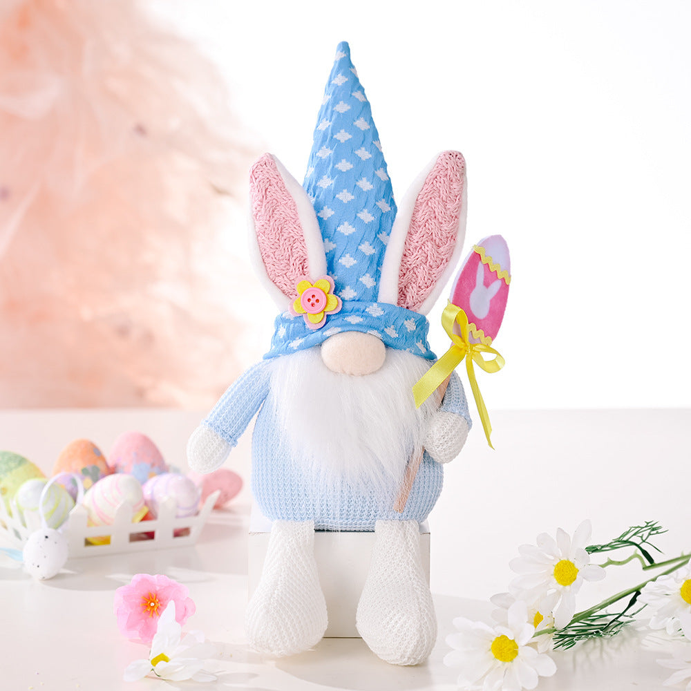 Easter Rabbit Doll Set for Whimsical Pastel Home Decor