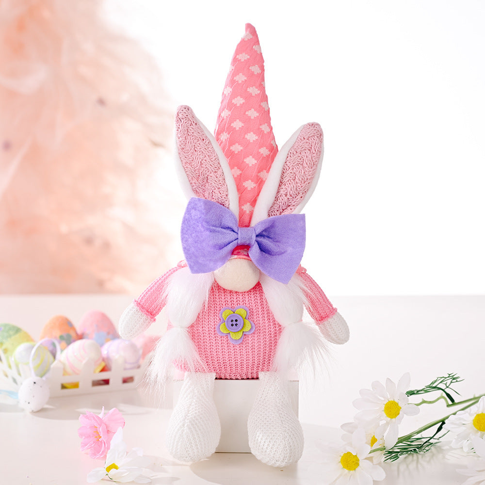 Easter Rabbit Doll Set for Whimsical Pastel Home Decor
