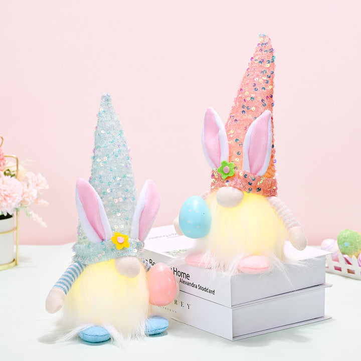 Lighted Easter Gnome Decoration for Festive Shelves