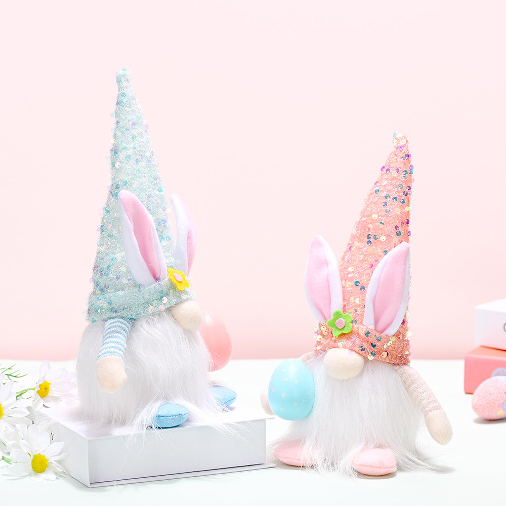 Lighted Easter Gnome Decoration for Festive Shelves