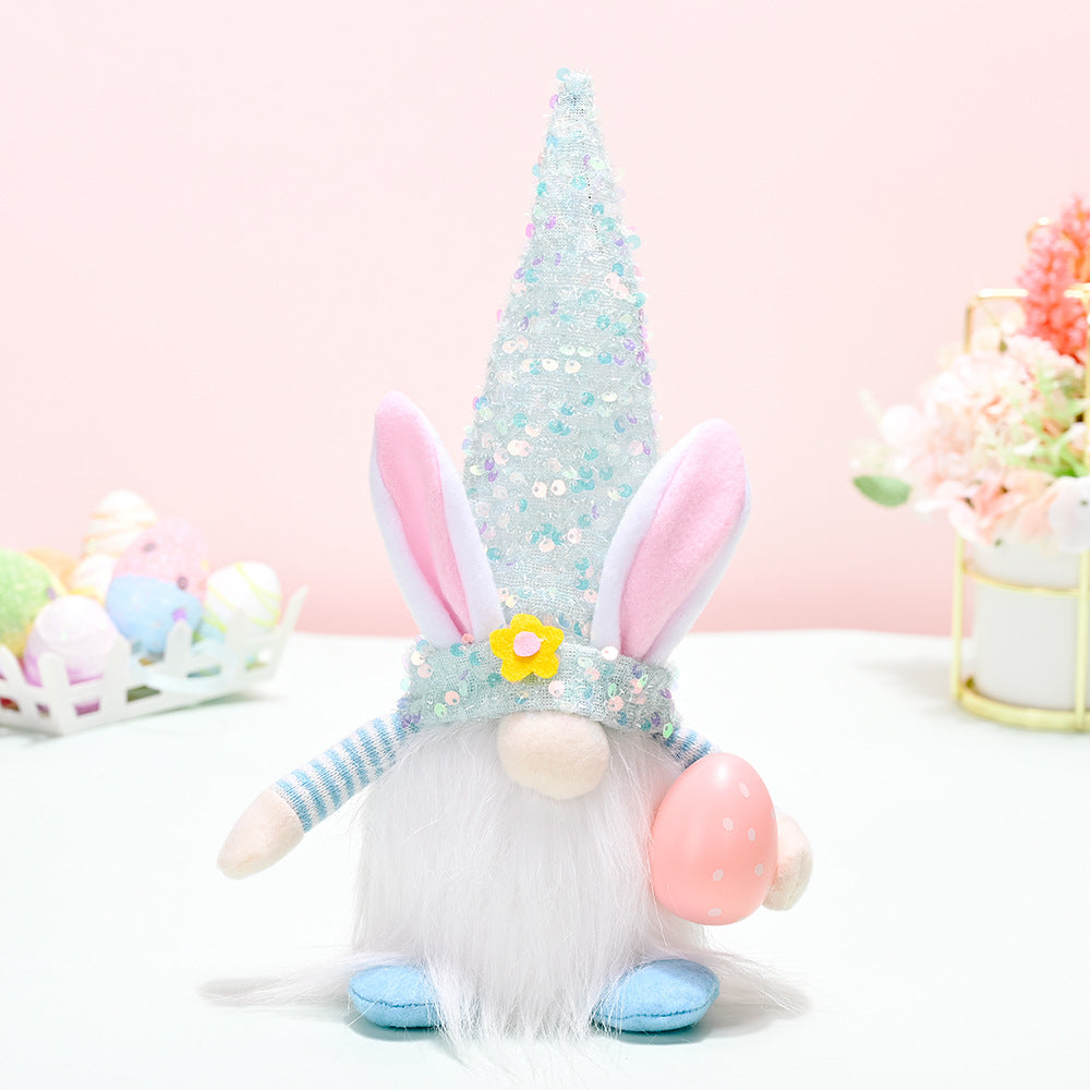 Lighted Easter Gnome Decoration for Festive Shelves