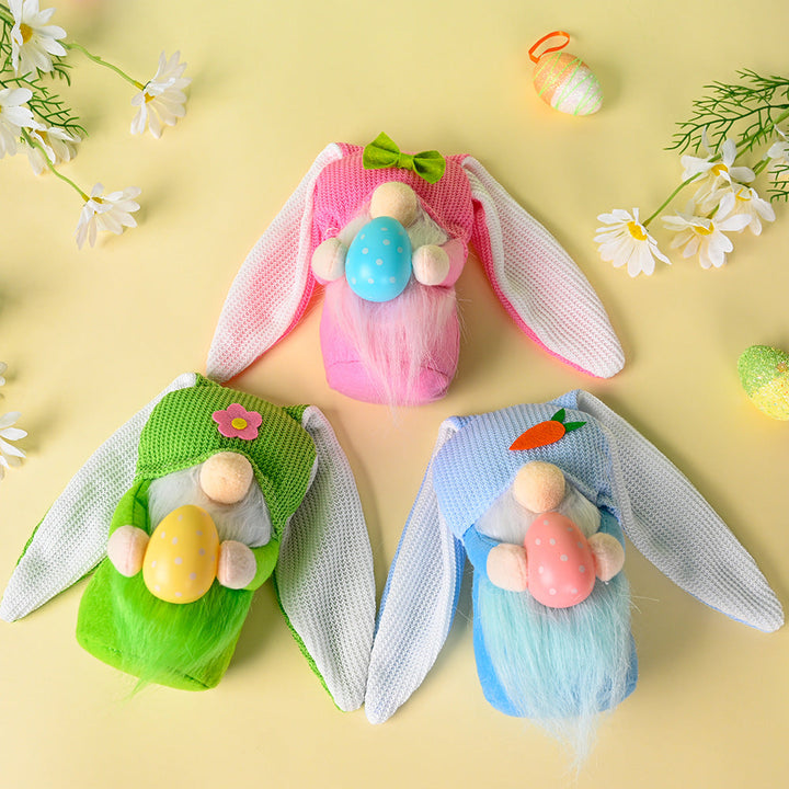 Easter Rabbit Decor Trio – Colorful Spring Table Display