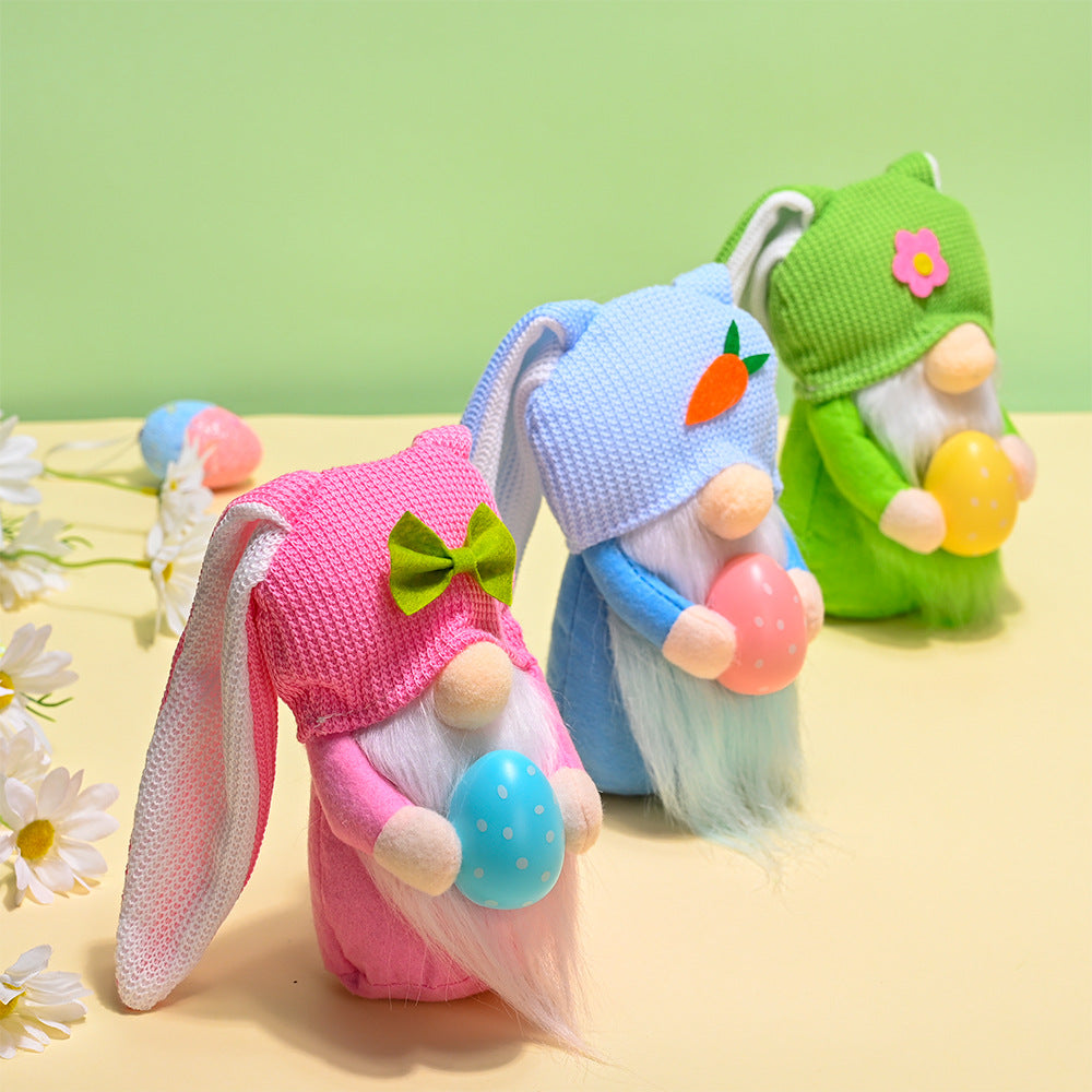 Easter Rabbit Decor Trio – Colorful Spring Table Display
