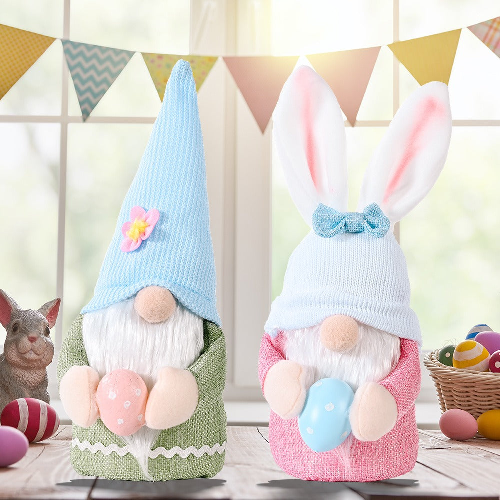 Easter Bunny Gnome Decor Set for Pastel Displays