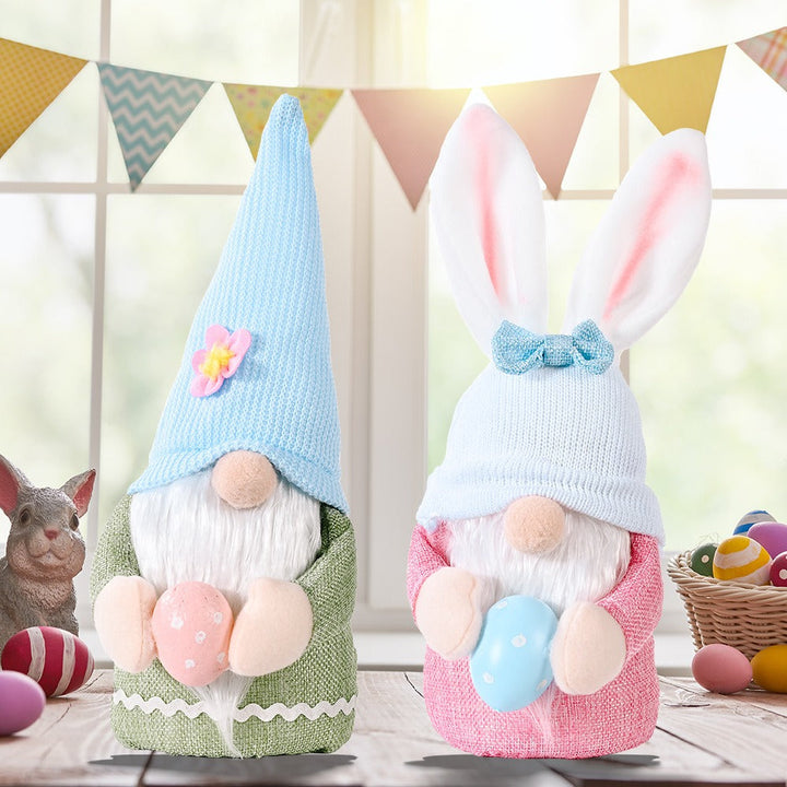 Easter Bunny Gnome Decor Set for Pastel Displays