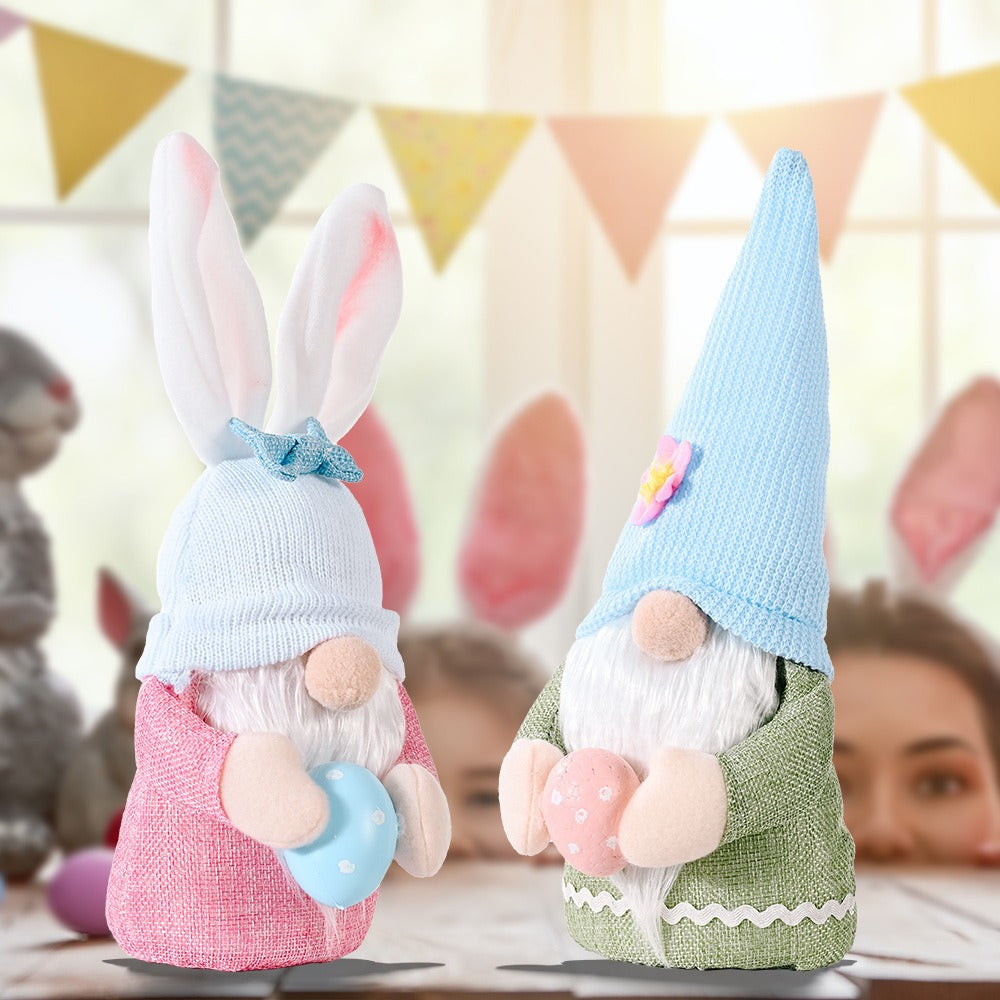 Easter Bunny Gnome Decor Set for Pastel Displays