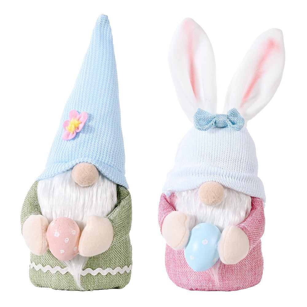Easter Bunny Gnome Decor Set for Pastel Displays