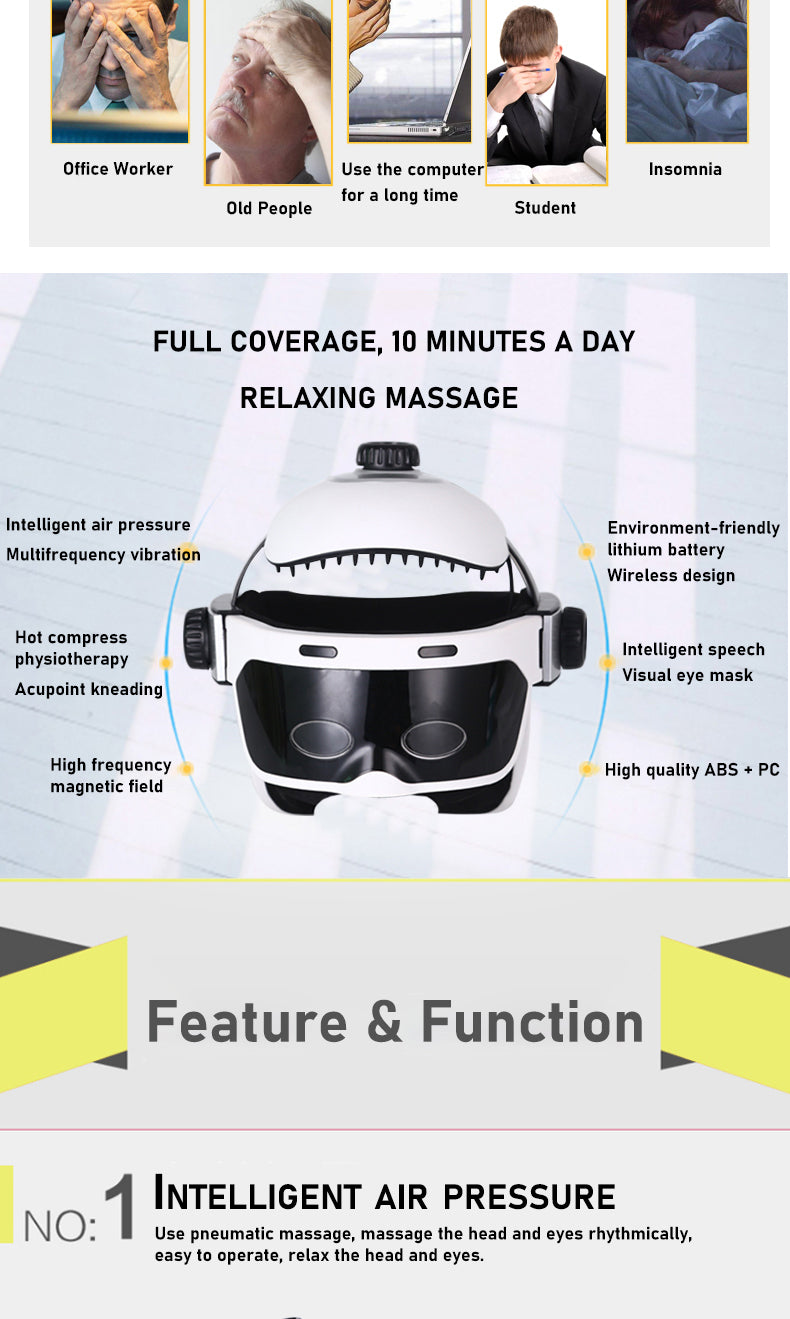 Head Massager With Vibration and Heat for Scalp Relief