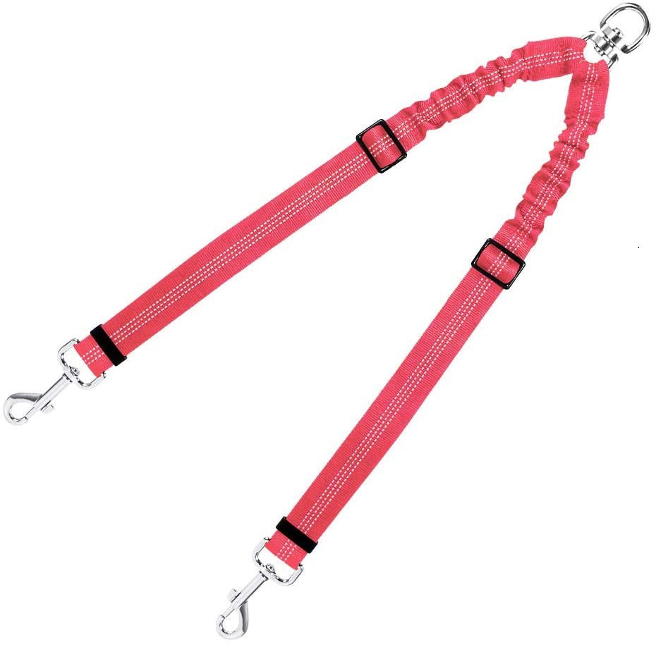 Double Dog Leash with Shock-Absorbing Swivel Control