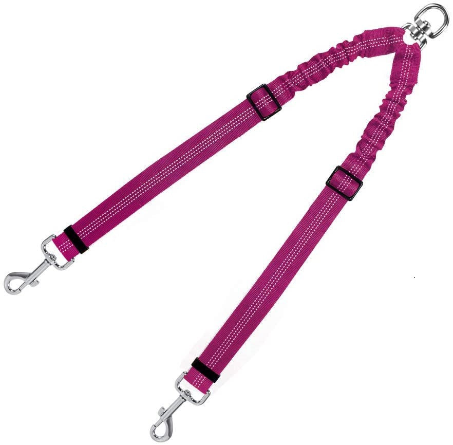 Double Dog Leash with Shock-Absorbing Swivel Control